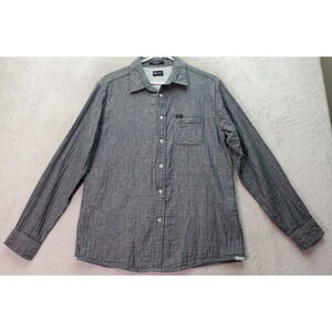 Matix Shirt Mens Large Gray Slim Fit Long Sleeve Chest Pocket Collar Button Down